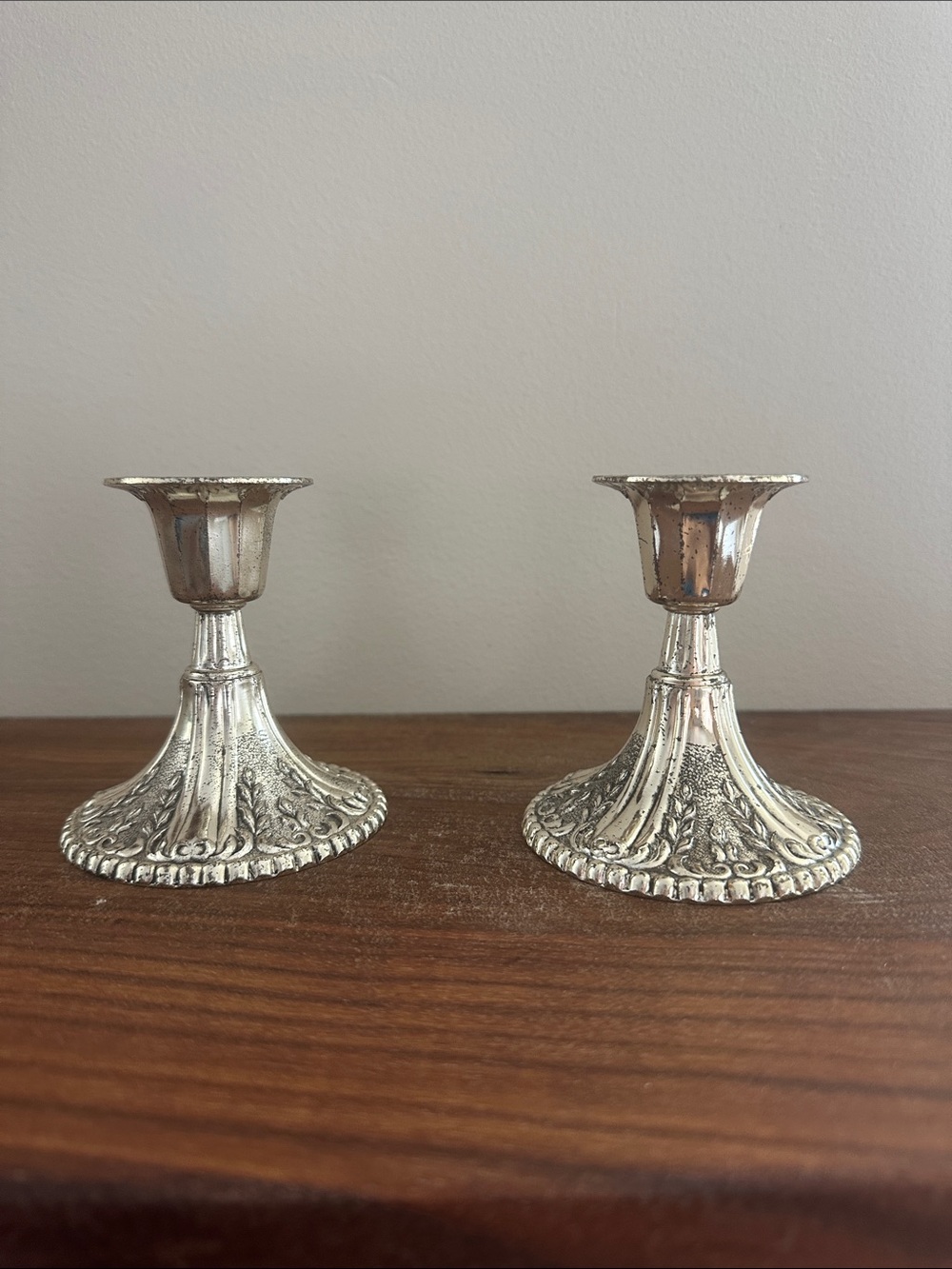 Vintage Holiday Imports Silver Plated Candlestick Holders - Matching Pair